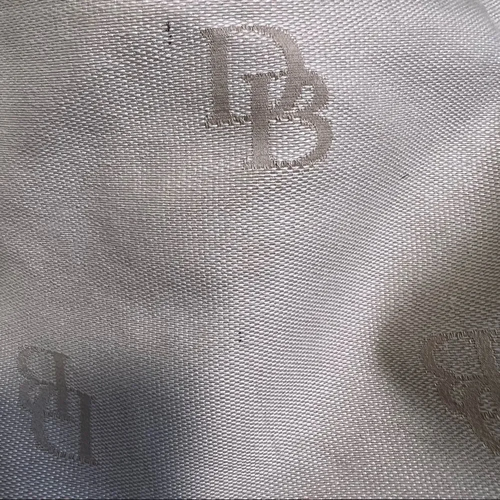 Dooney Bourke Off Wht Signature Canvas Leather Trim Hobo Handbag Removable Pouch